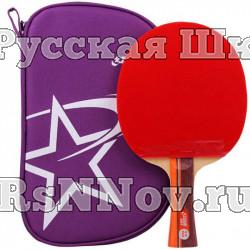 Ракетка для н/т DHS T2002, 2** звезды, для тренировок, накладка 2,2 мм, кон. ручка