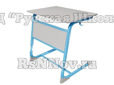 Стол ЭЛЛИПС ученический 1-местный регулируемый цельносварной (гр. 3-5, 4-6, 5-7, ст. Серая, мк. Голубой)