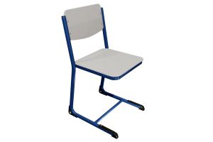 Стул ЭЛЛИПС ученический нерегулируемый (гр. 6, фанера), ц. Серый, мк. Синий