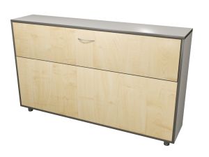 Тумба плакатная для аудиторной доски (кор.Серый, кр.Темно-серая, фас.Клён)